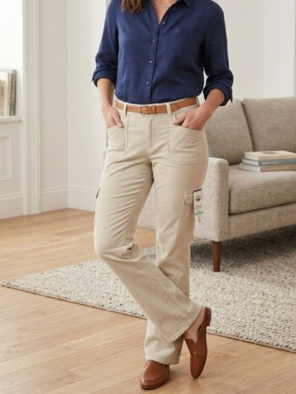 Dockers Women's Beige Boot Cut Cargo Pants
